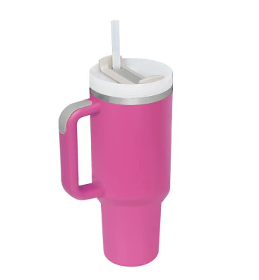 FrostCup: Velký nerezový termohrnek s uchem a brčkem (1,2 l)
